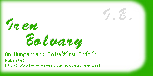 iren bolvary business card